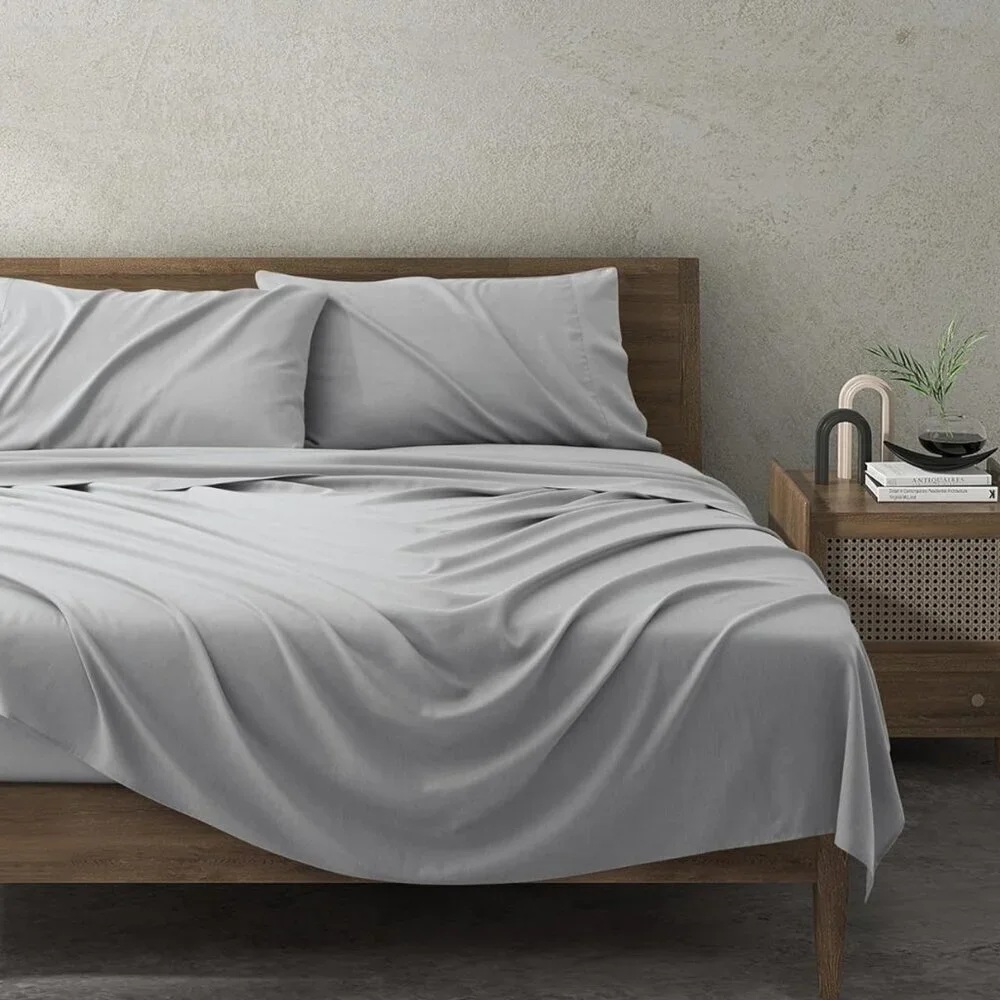Queen Cooling Sheets Set COMFLIVE 4PC Rayon Cool Fiber Deep Pocket Bedding Silky